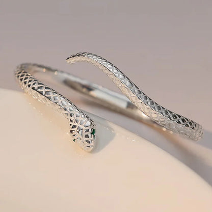 Silver Color Snake Shaped Bangle Bracelet