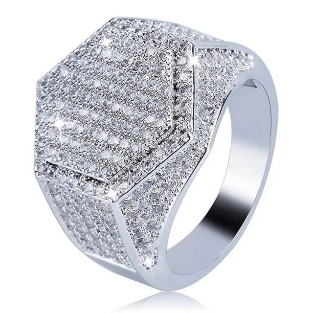 Milangirl Clear Cubic Zircon Luxurious Round Ring