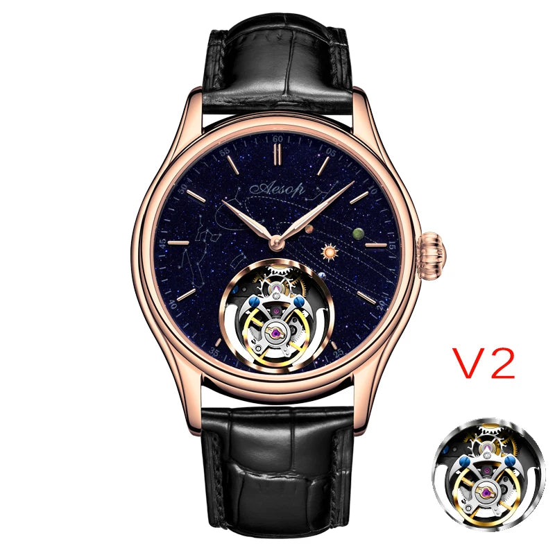 Flying Tourbillon Movement Skeleton Mechanical Luxury Watches