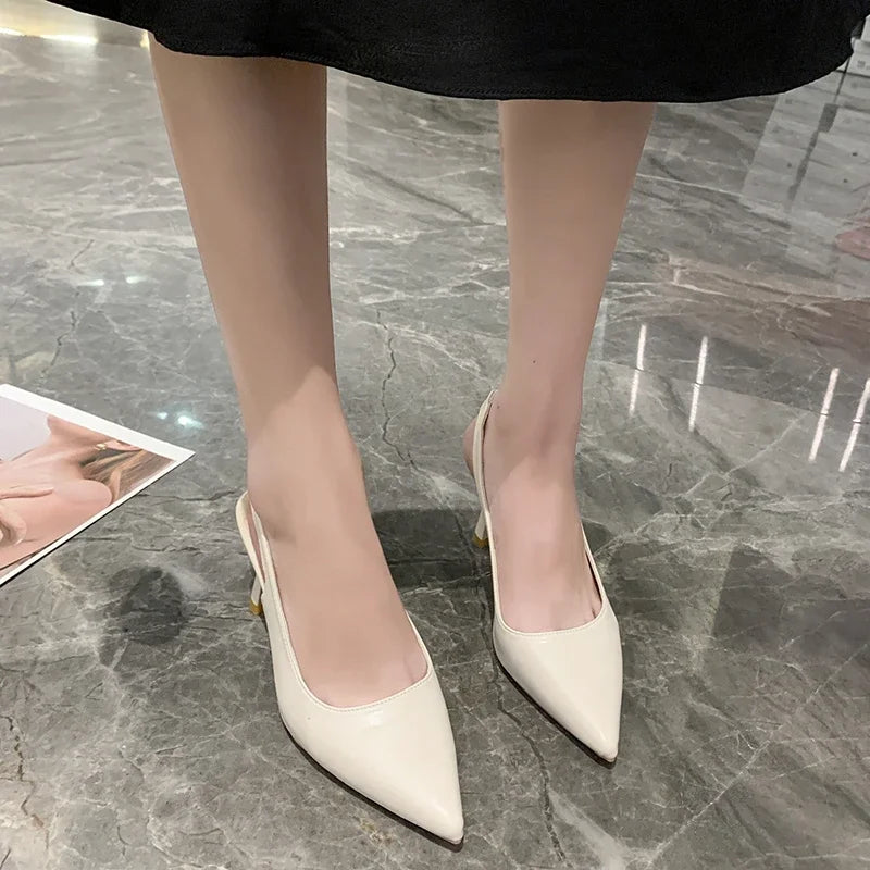 Stiletto Heel Shallow Mouth PU Sexy Sandals