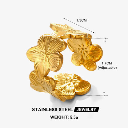 DANA 18k Gold Flower Adjustable Rings
