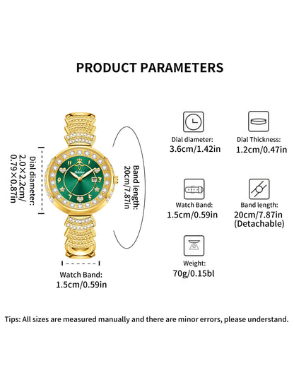 Affordable Luxury with Diamond-Set Dial Water-Resistant Quartz Watch