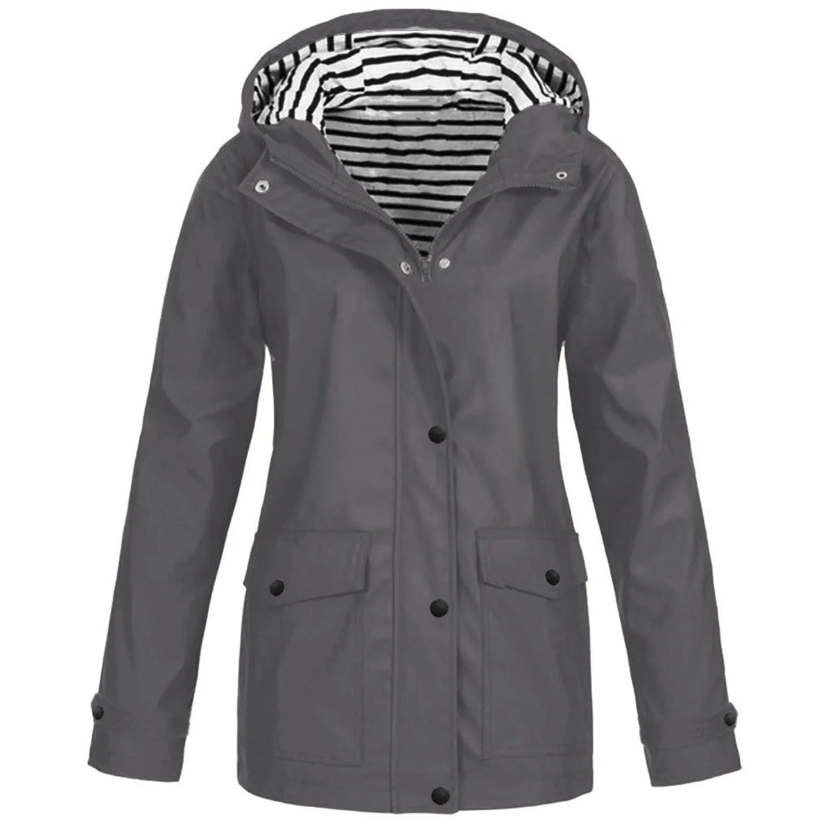 Rain Heat Retaining Outdoor Plus Size Waterproof Hooded Raincoat Coat