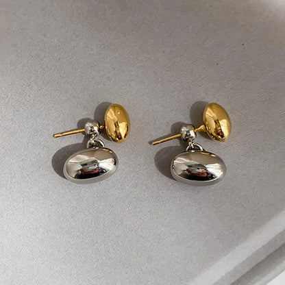 Stainless Steel Metal Splice Stud Earrings