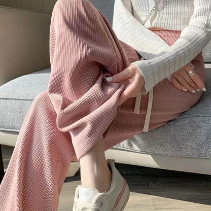Casual Straight Sporty Wide Leg Pants