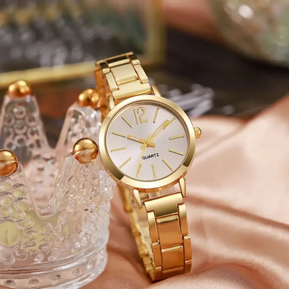 Small Dial Gold Quartz Wristwatches