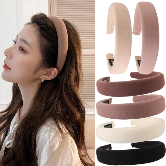 1/2/3/5pcs Wild Solid Color Sponge Headband