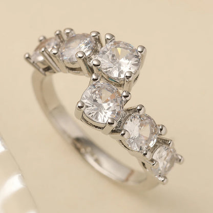 Gold Geometric Copper AAA+ Cubic Zirconia Ring
