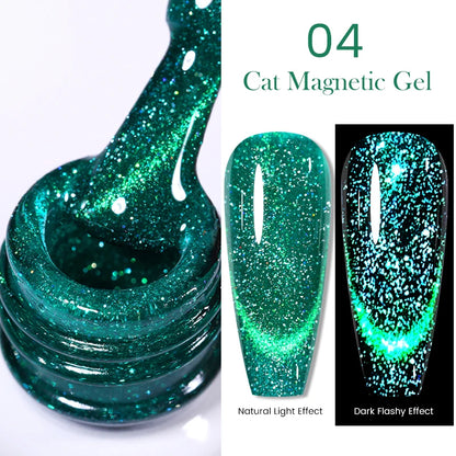 Sparkling Glass Bead Cat Magnetic Gel Nail Polish