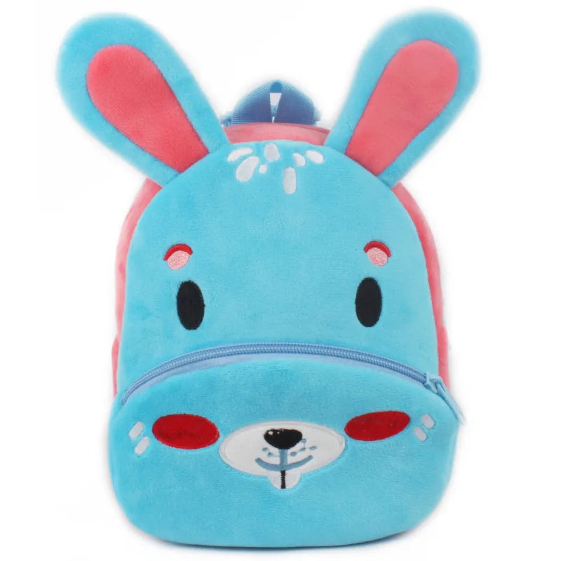 3D School Bags Cartoon Print Plush Kids Backpack Kindergarten Mini Bag
