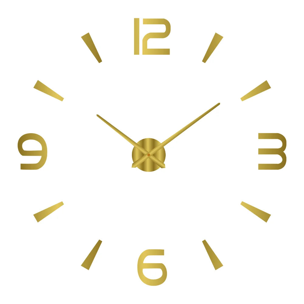 Large Wall 3D DIY Quartz Acrylic Mirror Stickers Clocks