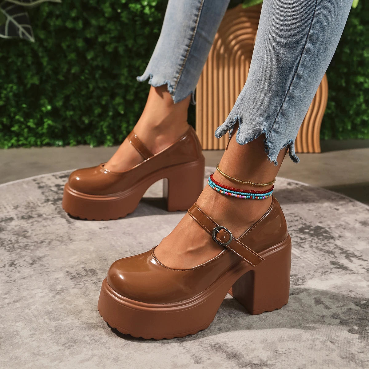 High Heels Mary Jane Chunky Shoes