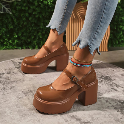High Heels Mary Jane Chunky Shoes