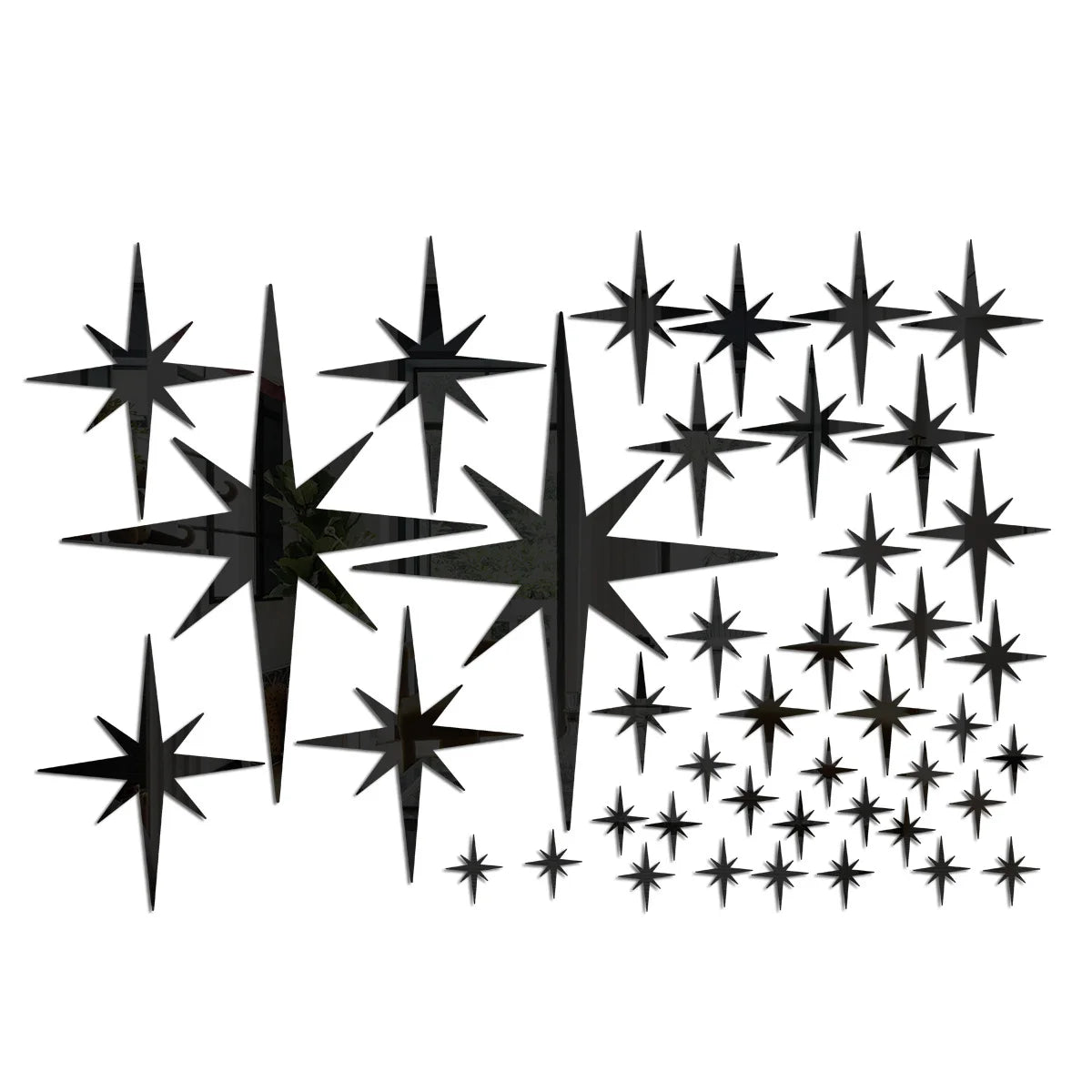 20/42pcs Acrylic Star Mirror Wall Stickers