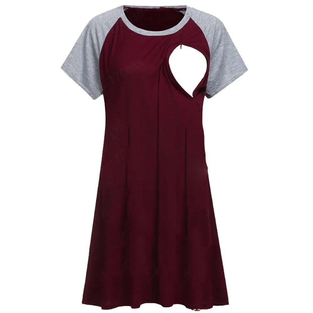 Nursing Gown 3 in 1 Nightgown Maternity Breastfeeding Sleepwear