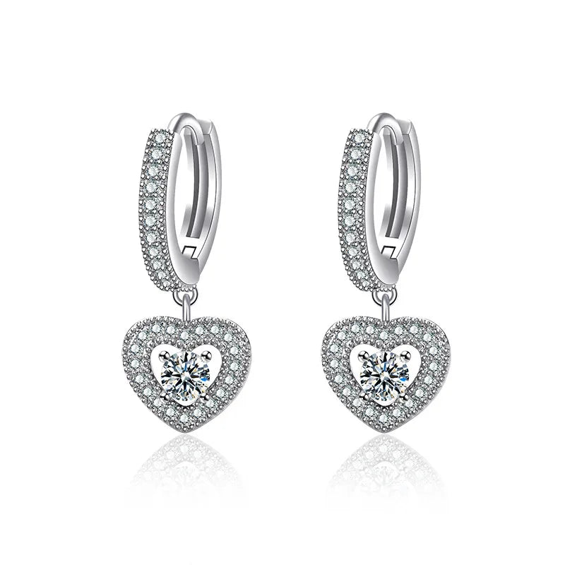 925 Sterling Silver Zircon Buckle Earrings