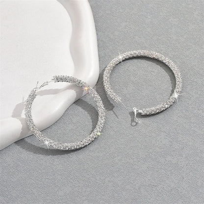 Big Full Crystal Circle Hoop Earrings