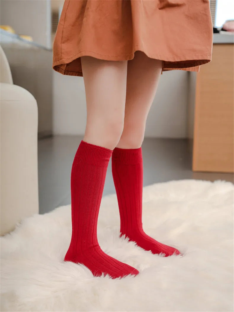 3Pairs/Lot Baby Knee High Soft Cotton Long Sock