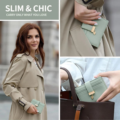 Small Leather Purse RFID Blocking Bifold Soft Card Holder Pocket Wallets