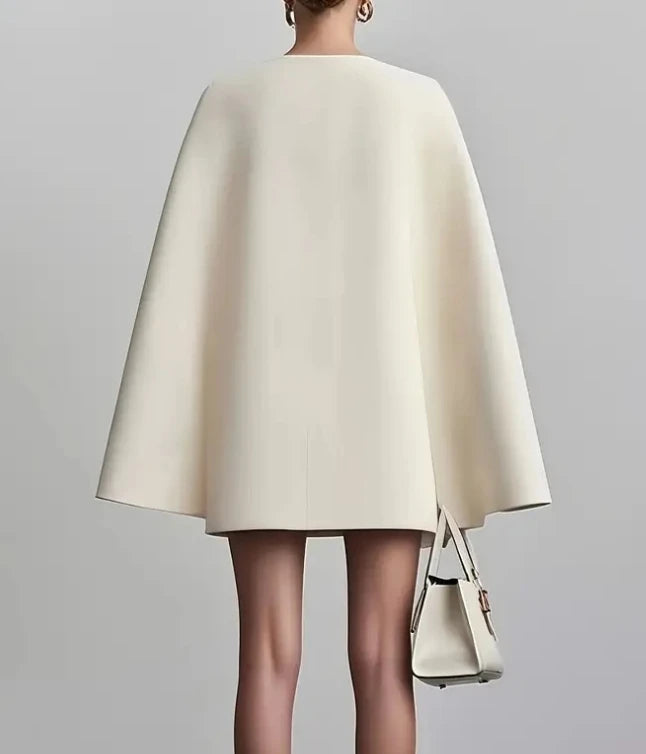 Double Breasted Shawl Cape Mini Dress