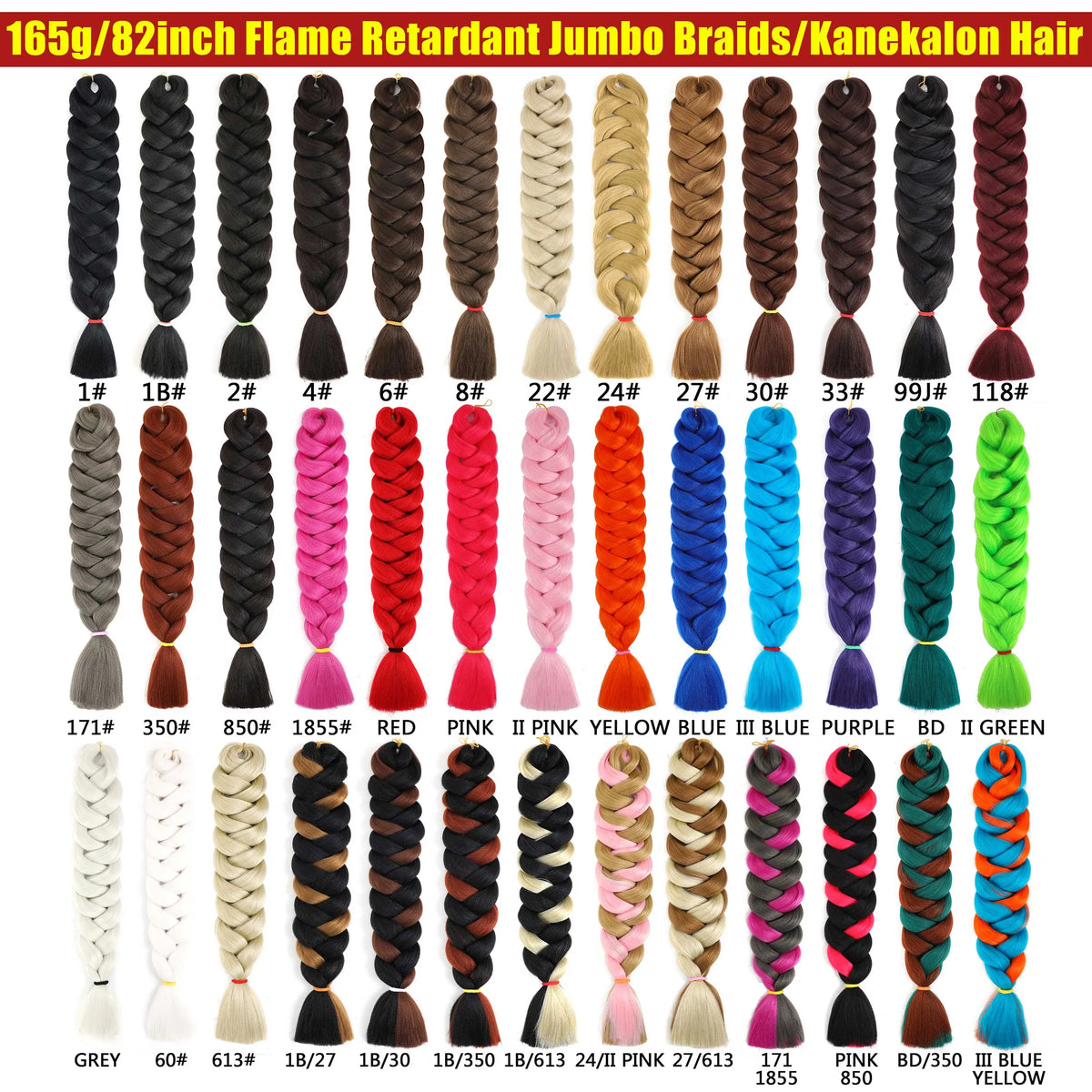 82 Inch Long Jumbo Braiding Hair Synthetic Braids Crochet Hair Extensions 165g