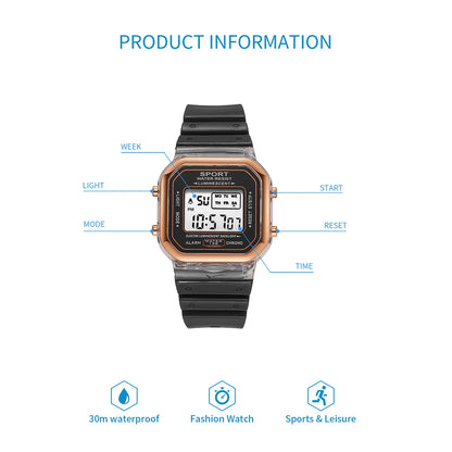 LED Digital Multi Functional Sports Minimalist Electronic Watch