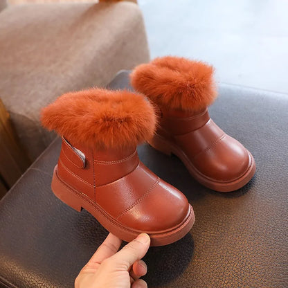 Britain Style Casual Plush Winter Soft Short Boots