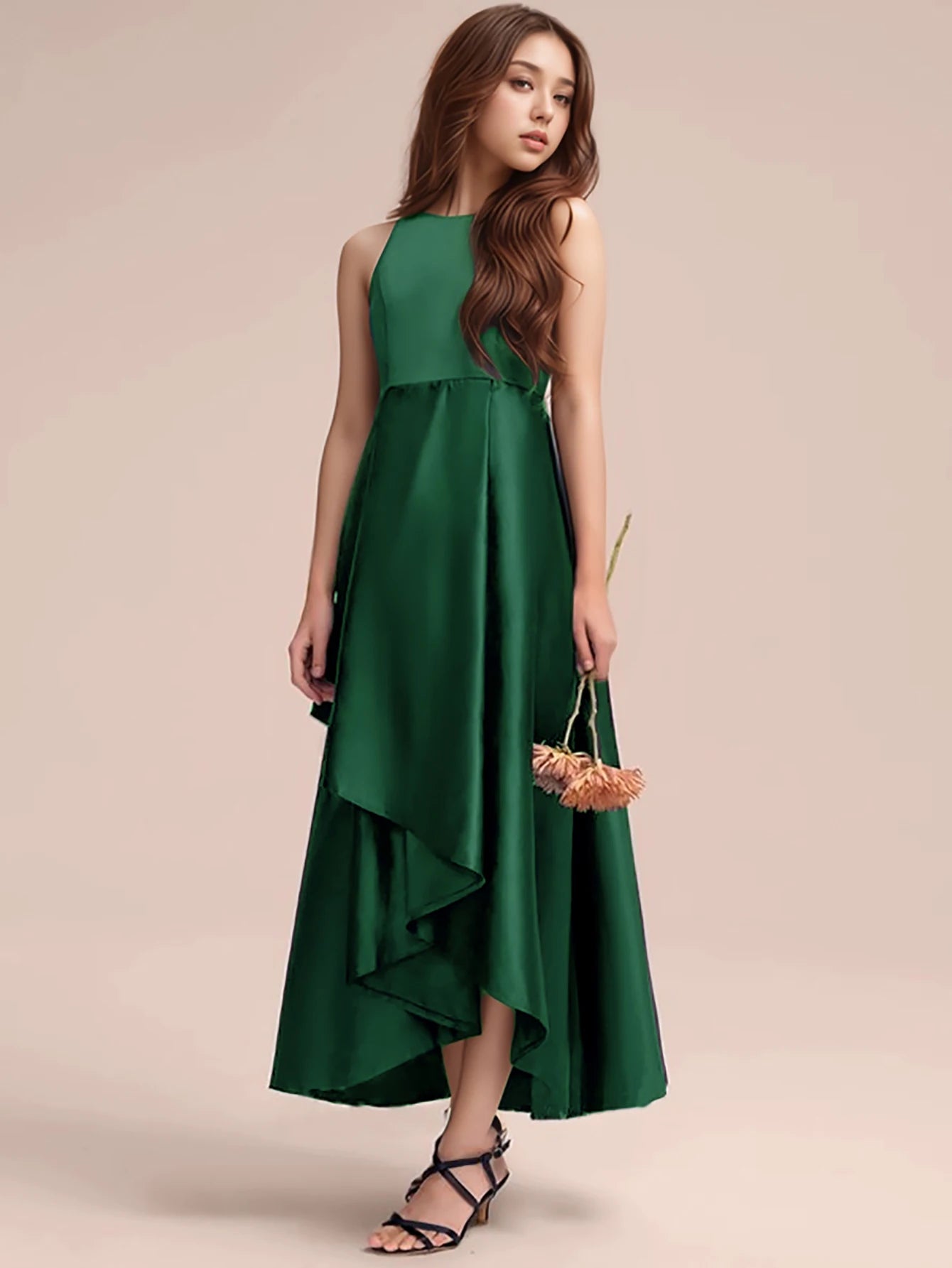 High Quality Dark Green Long Dresses For Teenage
