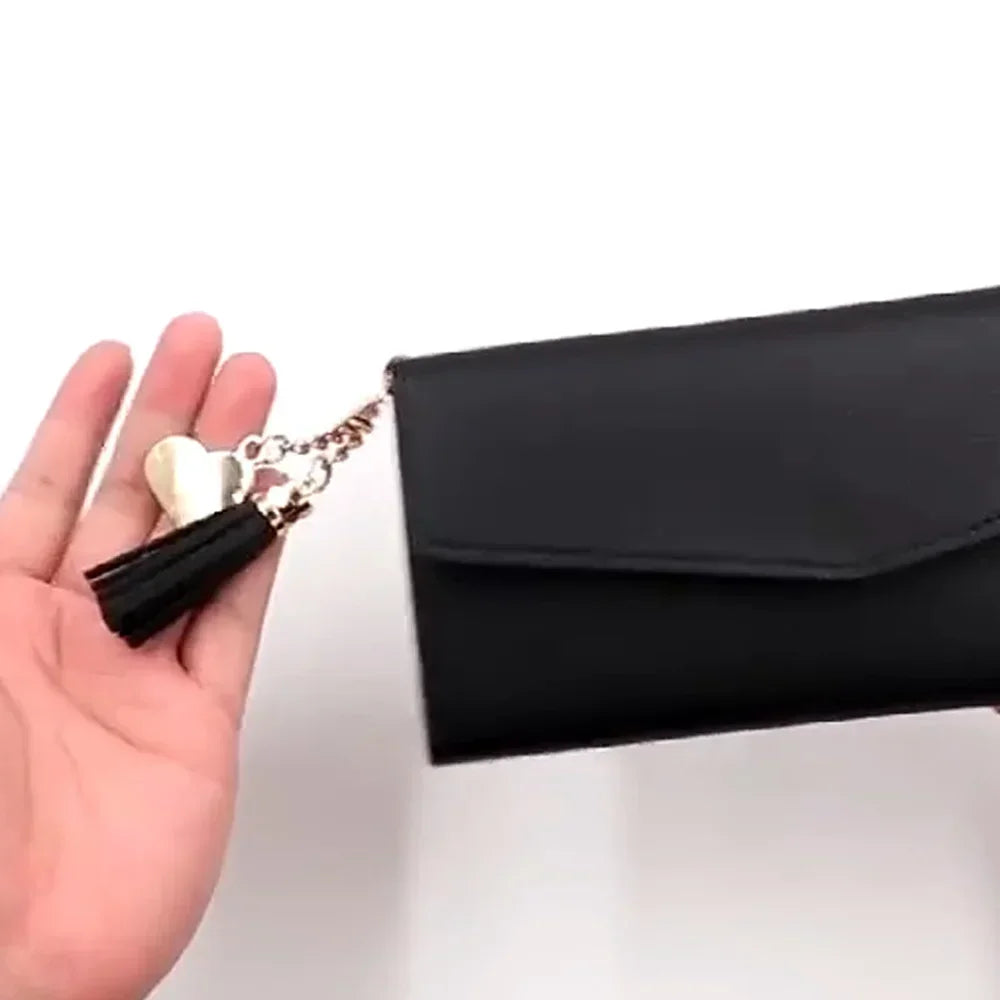 Black Small Leather Coin Rose Gold Wallet