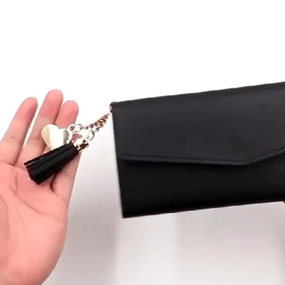 Black Small Leather Coin Rose Gold Wallet