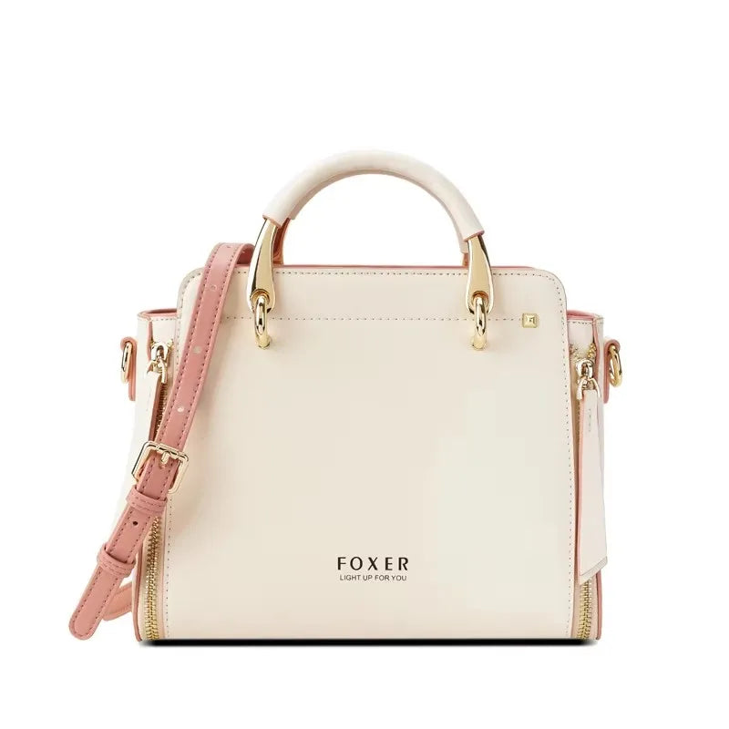Split Leather Shoulder Elegant Large Tote Bag