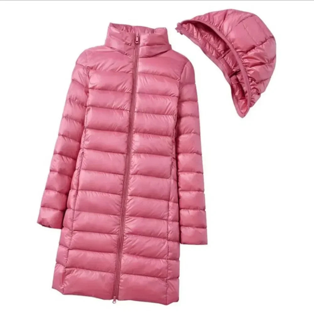 Outerwear Winter Korean Fashion Slim Remove Hooded Parka Down Jackets
