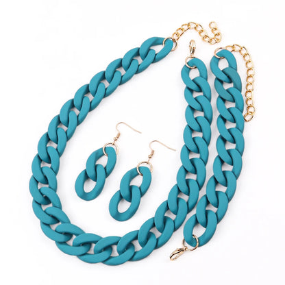 Fish Sheep Acrylic Chunky Chain Choker Necklace