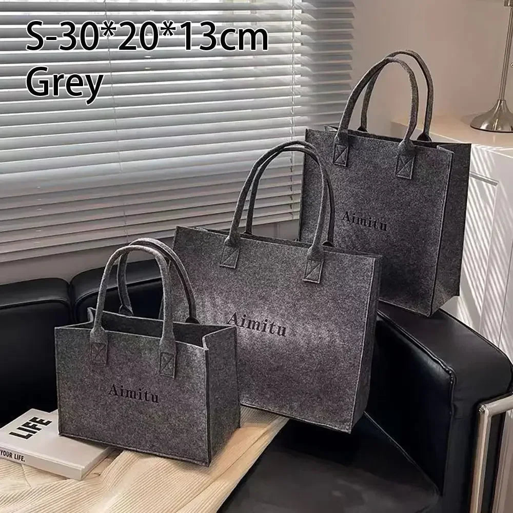 Flower Handbag Felt Large Shoulder Bag