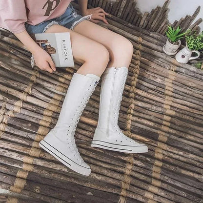 Canvas Korean Long Boot