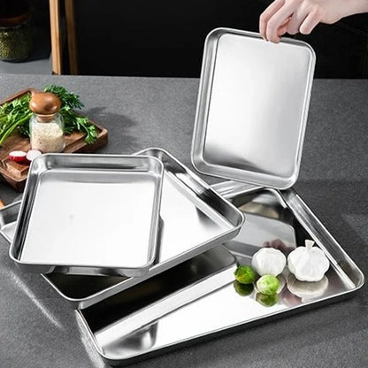 Rectangle Stainless Steel Food Storage Serving Trays