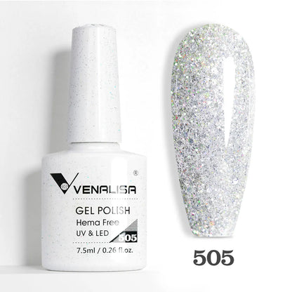 Glitter LED French Nail Polish