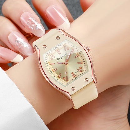 Silicone Strap Simple Dial Quartz Wristwatch