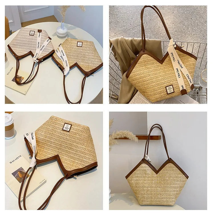 Straw Woven Basket Luxury Bag