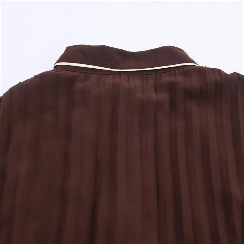 Russet Long Sleeves Maxi Dress