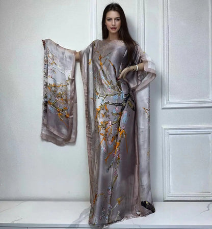 African Muslim Lady Summer Boho Kaftan Dress