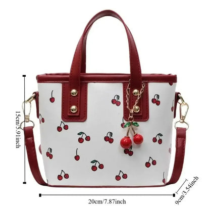 Stylish PU Leather Cherry Shoulder Bag