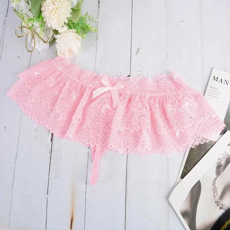 Sexy Cosplay Vintage Pleated Ultra Short Lingerie Briefs Mini Skirt