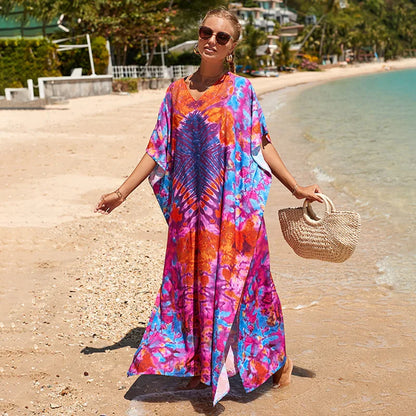 Swimsuit Kaftans Beach Cover Ups Colorful Outfits Dress