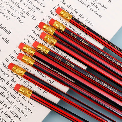 40/30/10PCS Wooden Lead Pencils with Eraser Stationery