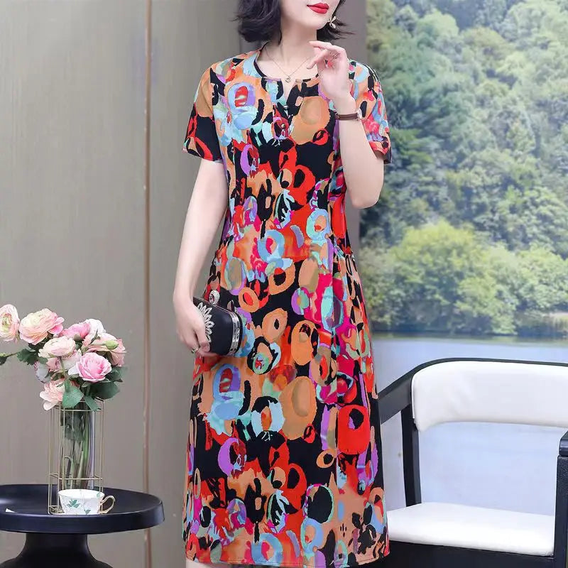 Bata informal de manga corta estilo boho, vestido largo