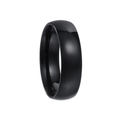 6MM Stainless Steel Classic Gold Rings
