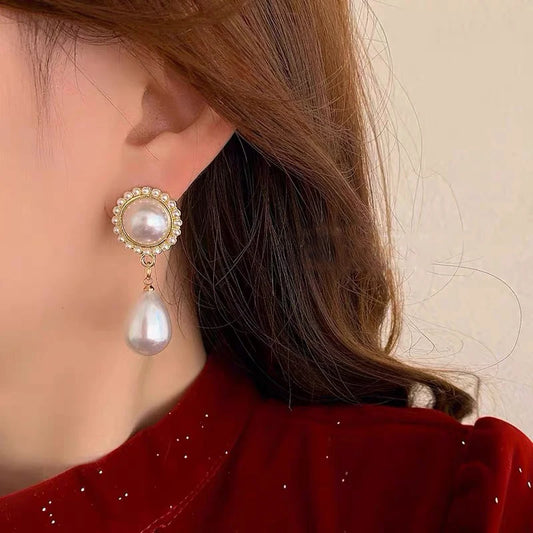 French Vintage Imitation Pearl Clip on Earrings