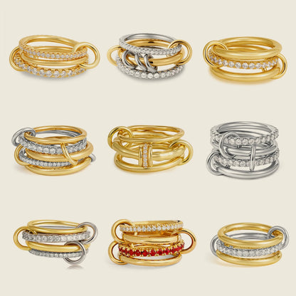 DANA Zirconia Gold Plated Rings Set