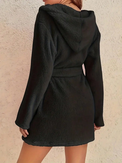 hooded robe with belt